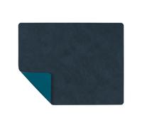 LIND DNA Mantel individual Nupo reversible square L Midnight blue-petrol