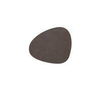 LIND DNA Mantel individual ovalado de cuero NUPO 37x44cm Caviar marrón