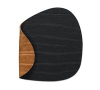 LIND DNA Posavasos curvo Buffalo reversible 1 pieza negro-natural