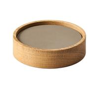 LIND DNA Set de posavasos Wood Box Nature-oak. circle. S. Nupo clay brown. 9 piezas