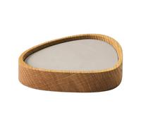 LIND DNA Set de posavasos Wood Box Nature-oak. curve. S. Nupo oyster white. 9 piezas