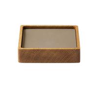 LIND DNA Set de posavasos Wood Box Nature-oak. square. S. Nupo clay brown. 9 piezas