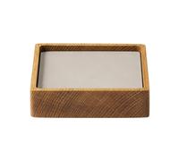 LIND DNA Set de posavasos Wood Box Nature-oak. square. S. Nupo oyster white. 9 piezas