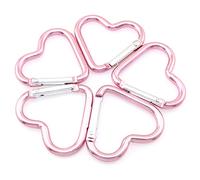 Lind Kitchen 10 soportes para llaves de aluminio en forma de corazón (color rosa claro)