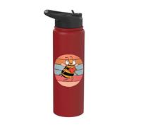 Linda abeja con un corazón en sus manos, apicultura. Stainless Steel Insulated Water Bottle