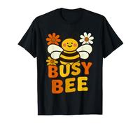 Linda Abeja ocupada Amante Retro Miel Margarita Flor Groovy niños Camiseta
