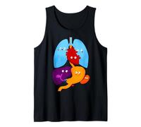 Linda anatomía - Corazón Feliz y pulmones Camiseta sin Mangas