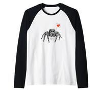 Linda Araña Saltadora, Aracnología Camiseta Manga Raglan