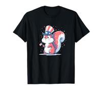 Linda Ardilla Americana con Colores de Sombrero de Copa de EE. UU Camiseta