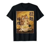 Linda Ardilla Comiendo Fideos Ramen Ardillas Kawaii Camiseta
