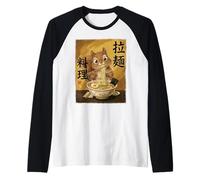 Linda Ardilla Comiendo Fideos Ramen Ardillas Kawaii Camiseta Manga Raglan