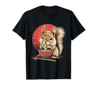 Linda ardilla comiendo fideos ramen fideos ramen obras de arte Camiseta