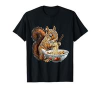 Linda ardilla comiendo fideos ramen obras de arte japoneses Camiseta