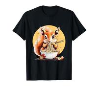 Linda ardilla comiendo fideos ramen tallarines japoneses obras de arte Camiseta