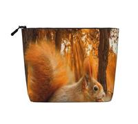 Linda Ardilla Comiendo nueces,Neceser de Maquillaje de imitación Lino, Neceser de Viaje portátil