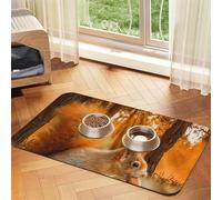 Linda Ardilla Comiendo nueces,Tapete para Comida de Mascotas, manteles Individuales de Cuero sintético para Gatos y Perros,30x45cm