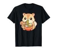 Linda Ardilla Comiendo Ramen Adorable Arte Animal Camiseta