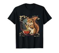 Linda ardilla comiendo ramen fideos japoneses amante del ramen Camiseta