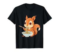 Linda ardilla comiendo ramen fideos japoneses amante del ramen Camiseta
