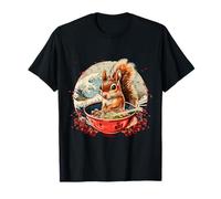 Linda ardilla comiendo ramen obras de arte florales Waves Ramen Lover Camiseta