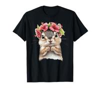 Linda ardilla con corona de flores Camiseta