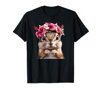Linda ardilla con corona de flores Camiseta