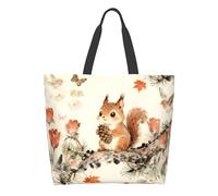 Linda Ardilla Con Piñas Bolsa Hombro Portátil Bolsa Tote Duraderas Bolsas De Compra Para Mujer Cotidiana Picnic