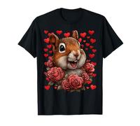 Linda Ardilla con Rosas Rojas Corazones día de San Valentín Animal Camiseta
