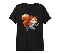Linda Ardilla Corriendo con gráfico de Bate de béisbol Camiseta Premium