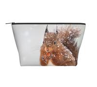 Linda Ardilla en la Nieve Impresa, Bolsa de artículos de tocador Bolsa de Maquillaje Bolsa de cosméticos Bolsa de artículos de tocador de Viaje portátil