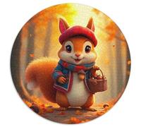 Linda Ardilla Puzzle Redondo para Niños Descompresión Y Regalo Animales Pequeños y Adorables Rompecabezas De 1000 Piezas Regalos Originales De Navidad Y Cumpleaños1000pcs (67.5x67.5cm)