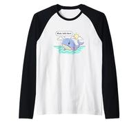 Linda Ballena Hello There Funny Sea Animal Ocean Fan Lover Camiseta Manga Raglan