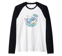 Linda Ballena Hello There Sea Creature Ocean Funny Animal Fan Camiseta Manga Raglan