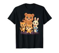 Linda Banda de Animales Kawaii Cantando Juntos adorables Dibujos Animados Camiseta