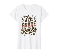 Linda Banda de Recuerdo para profesoras y niñas de séptimo Grado Camiseta gráfica económica, Mujer, Blanco, XS
