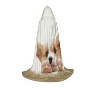 Linda bata de mago con capucha con estampado de corgi, capa de Halloween, medieval, renacentista, cosplay, fiesta de Navidad