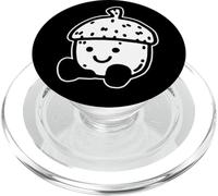 Linda Bellota Sonrisa Cara Feliz Bellota Blackwork Minimalista PopSockets PopGrip para MagSafe