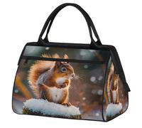 Linda bolsa de gimnasio con diseño de ardilla para hombres y mujeres, bolsa de lona impermeable para fin de semana, ligera, para llevar en el equipaje