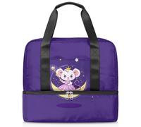 Linda bolsa de lona deportiva con diseño de ratón y luna para mujeres, hombres, niños y niñas, 21 L, para fin de semana, para viajes, gimnasio, yoga, color, Big, Organizador de bolsas