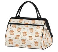Linda bolsa de viaje de vacas de dibujos animados para mujeres, hombres, niños y niñas, bolsas de fin de semana, bolsa de viaje de 24 L para deportes, gimnasio, yoga, color, Big, Organizador de bolsas