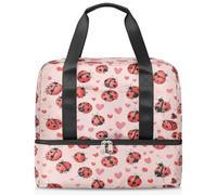 Linda bolsa deportiva con diseño de mariquitas, corazones, para mujeres, hombres, niños y niñas, 21 L, para fin de semana, para viajes, gimnasio, yoga, color, Big, Organizador de bolsas