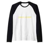 Linda Busca a Jesús, Pero Primero déjame agradecer a Dios, Cristiano Camiseta Manga Raglan