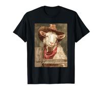 Linda Cabra Mirando con Sombrero de Vaquero Granja Animal Ranchero Arte Camiseta