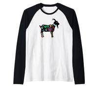 Linda cabra paz amor Camiseta Manga Raglan