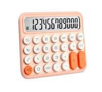 Linda calculadora de 12 dígitos LCD Pantalla LCD Mecánica Mecánica Gradiente Candy Battería de Color Potencia de alimentación Calculadora Adecuada para la Escuela de Oficina Hogar (Rosa)
