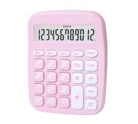 Linda calculadora de 12 dígitos Pantalla LCD Grande Boton Both Both Candy Colored Desktop Calculator Adecuado para la Escuela de Oficina Hogar para niños Contador Contador (Rosa)