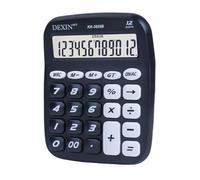 Linda calculadora de 12 dígitos Pantalla LCD Grande Boton Both Both Candy Colored Desktop Calculator Adecuado para la Escuela de Oficina Hogar para niños Contador Contador (Negro)