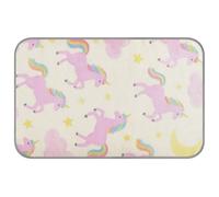 Linda cama de verano para mascotas con diseño de unicornios arcoíris rosa de 38 x 23 pulgadas, alfombrilla fría para cerdos en interiores, tapete no eléctrico, para perros, M
