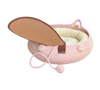 Linda cama para gatos: felpa suave, base antideslizante, borde ergonómico elevado, construcción antiansiedad para la seguridad, sueño profundo y relajación para gatos domésticos,