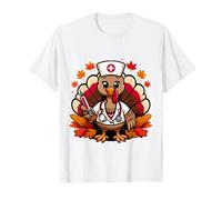 Linda Camisa de Acción de Gracias de Pavo para Enfermera para atención médica Camiseta gráfica económica